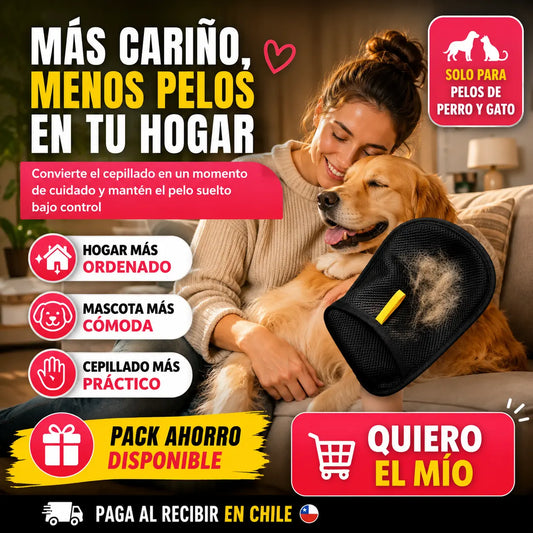 Guante Removedor de Pelo 2 en 1 - Negro TUS MASCOTAS MERECEN MOMENTOS INOLVIDABLES