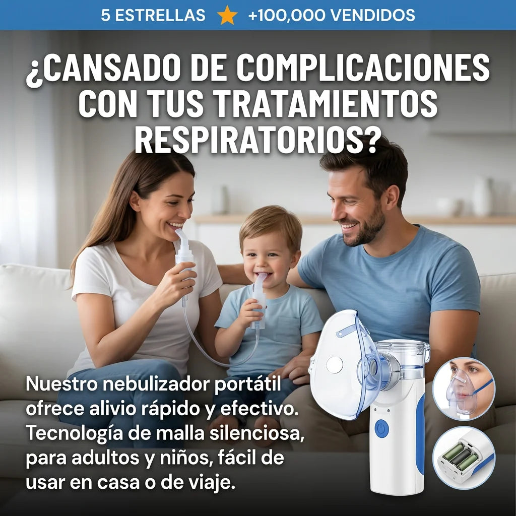 Nebulizador Portátil Niños/Adultos/ POR UNOS PULMONES MAS FUERTES.