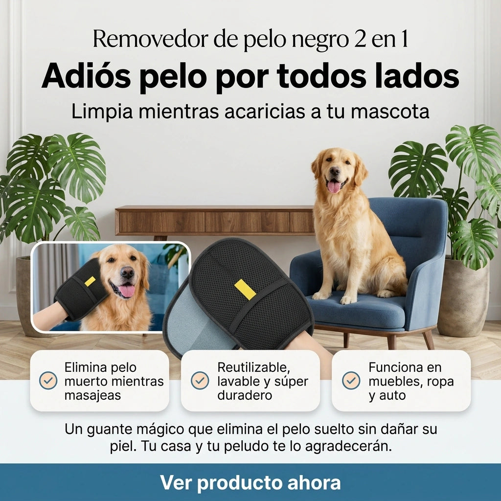 Guante Removedor de Pelo 2 en 1 - Negro