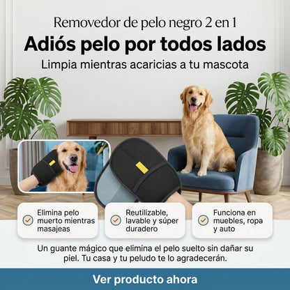 Guante Removedor de Pelo 2 en 1 - Negro